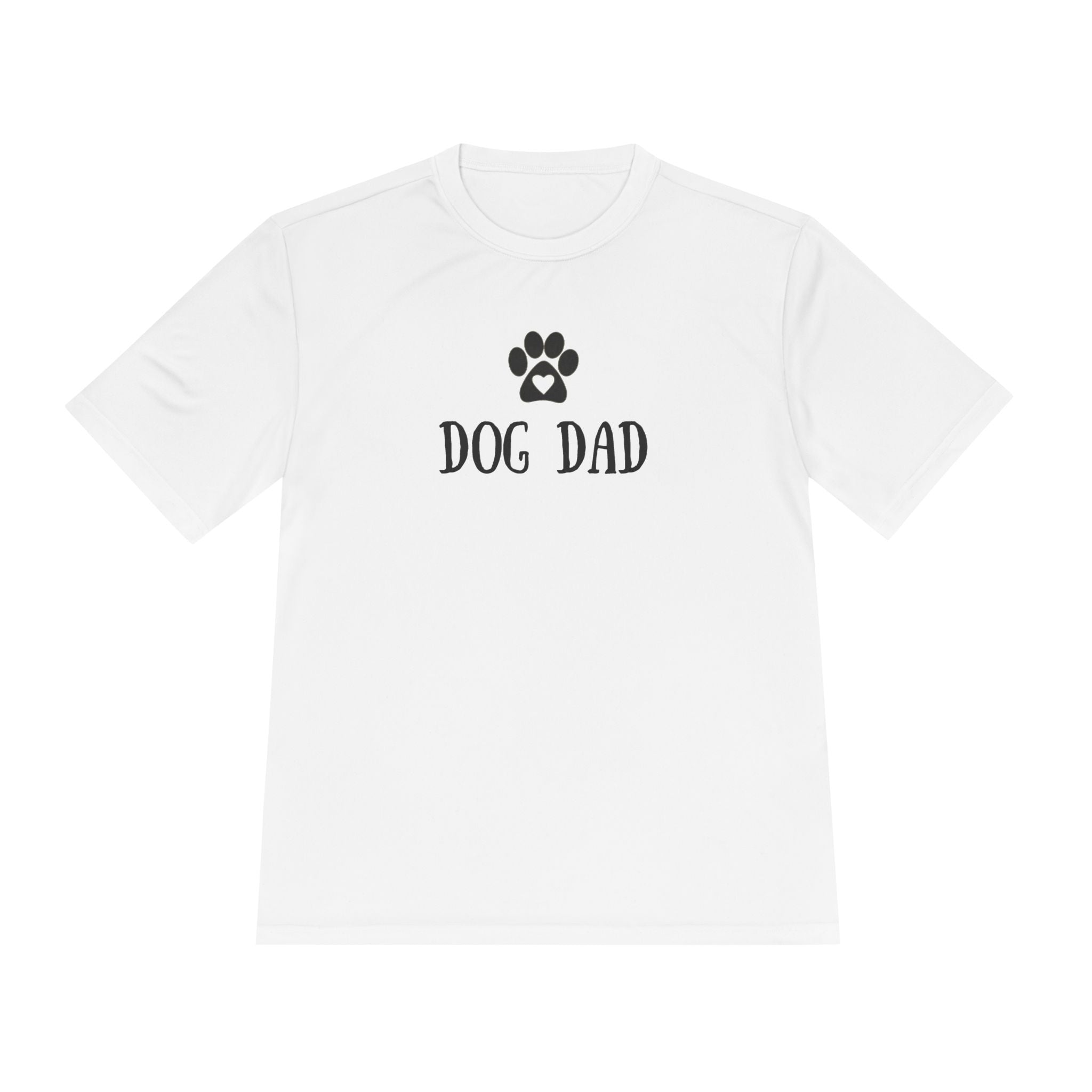 Dog Dad Moisture-Wicking Tee — Paw Print Graphic Shirt for Dog Lovers