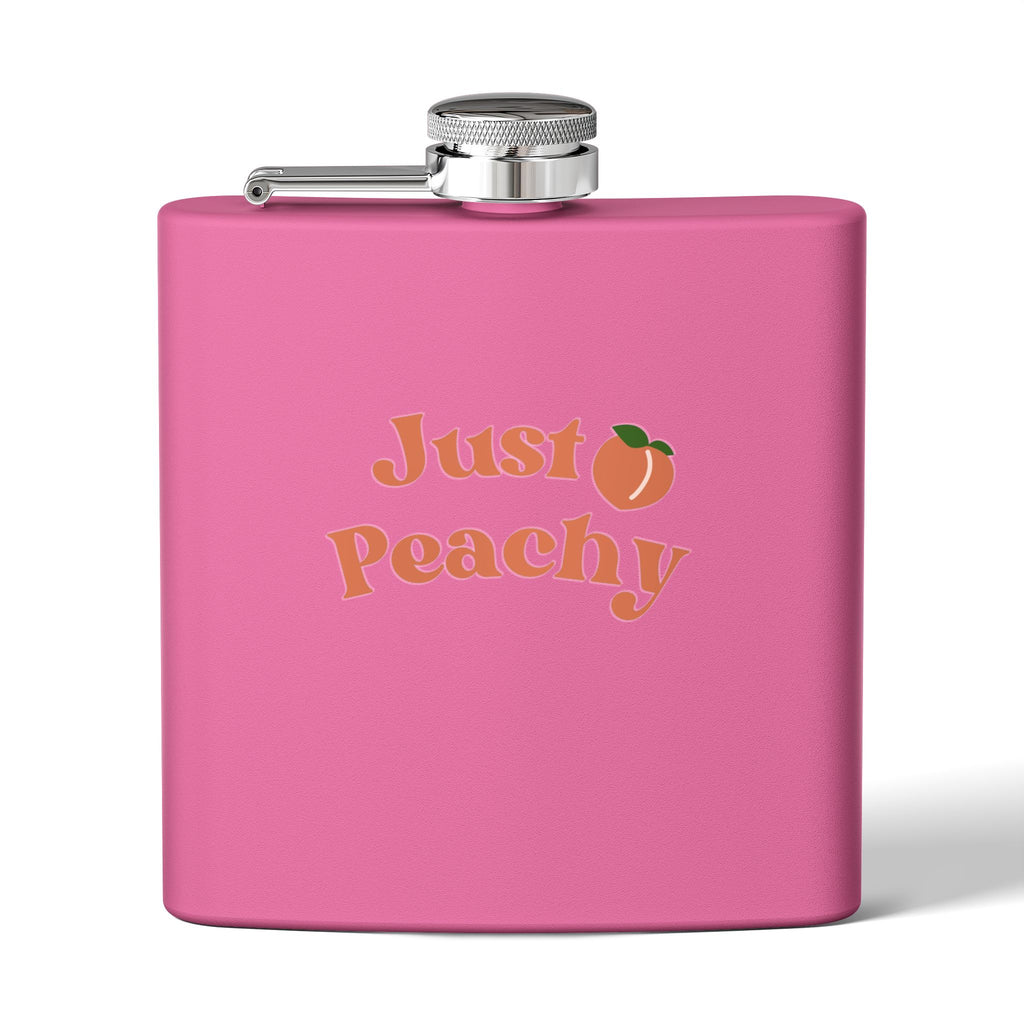 Flask — "Just Peachy" Stainless Steel 6oz Hip Flask