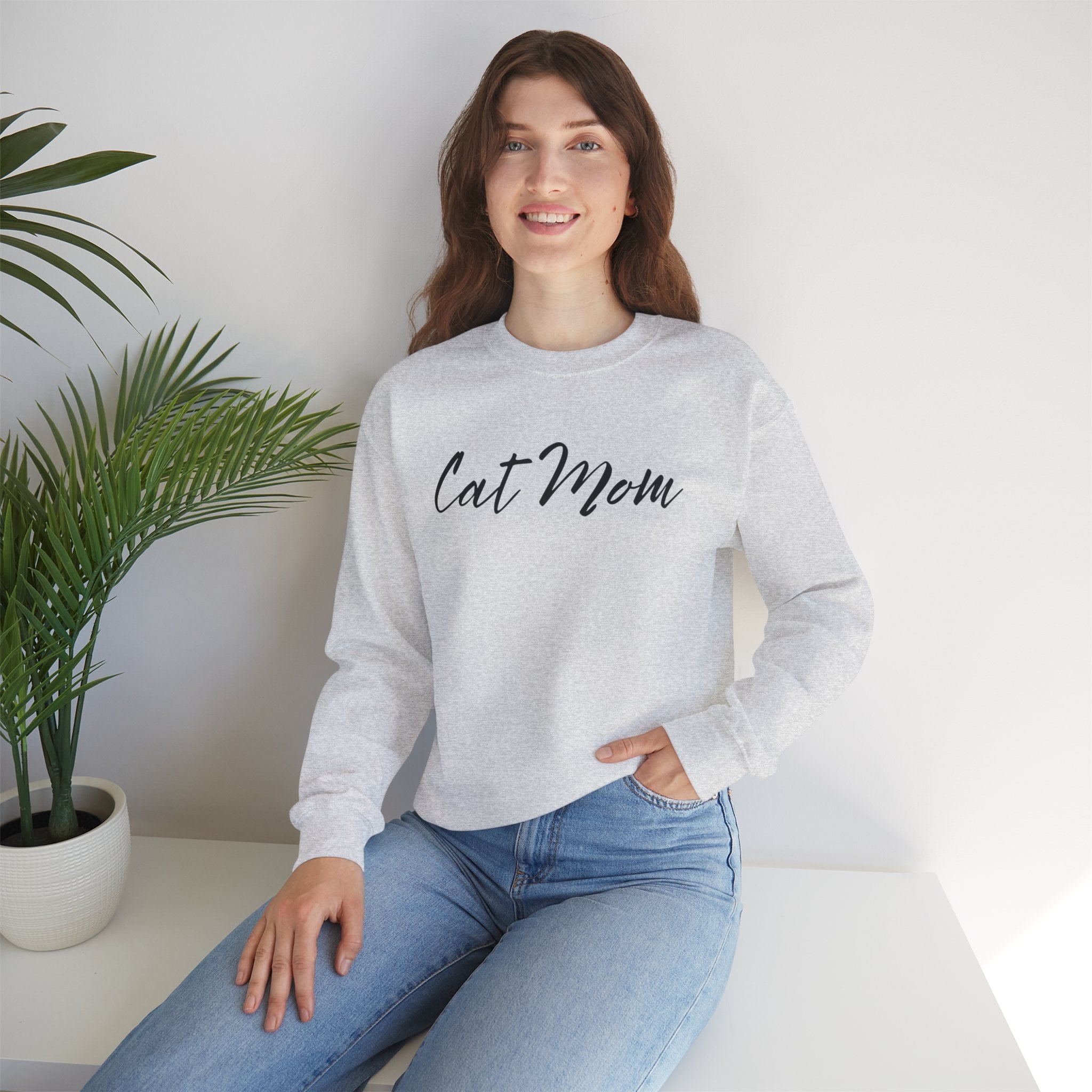 Cat Mom Crewneck Sweatshirt — Cozy Cat Lover Pullover