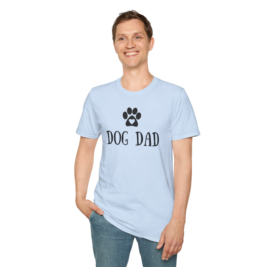Dog Dad T-Shirt — Paw Print with Heart Graphic