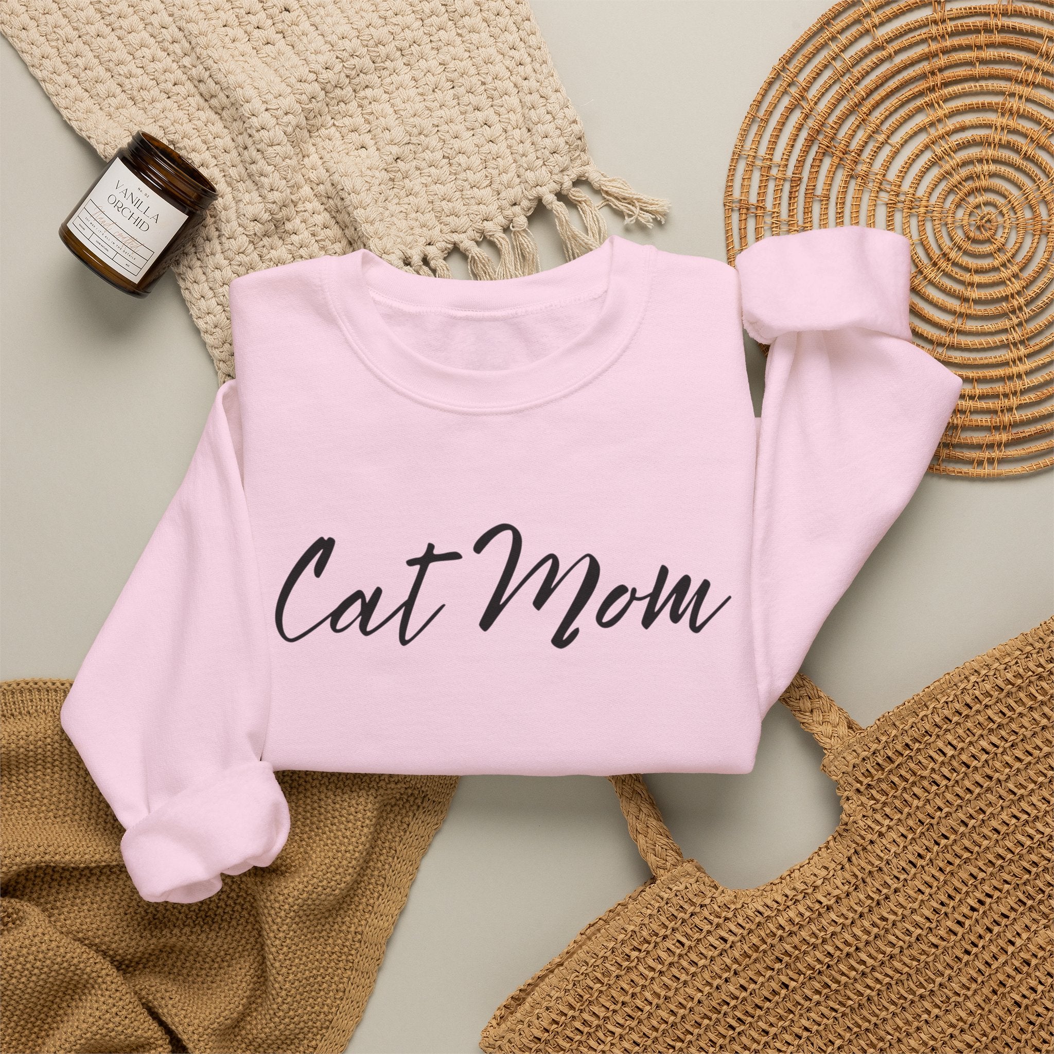 Cat Mom Crewneck Sweatshirt — Cozy Cat Lover Pullover