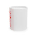 Valentine Floral Ceramic Mug (11oz & 15oz) — Pink Hearts & Roses Coffee Cup
