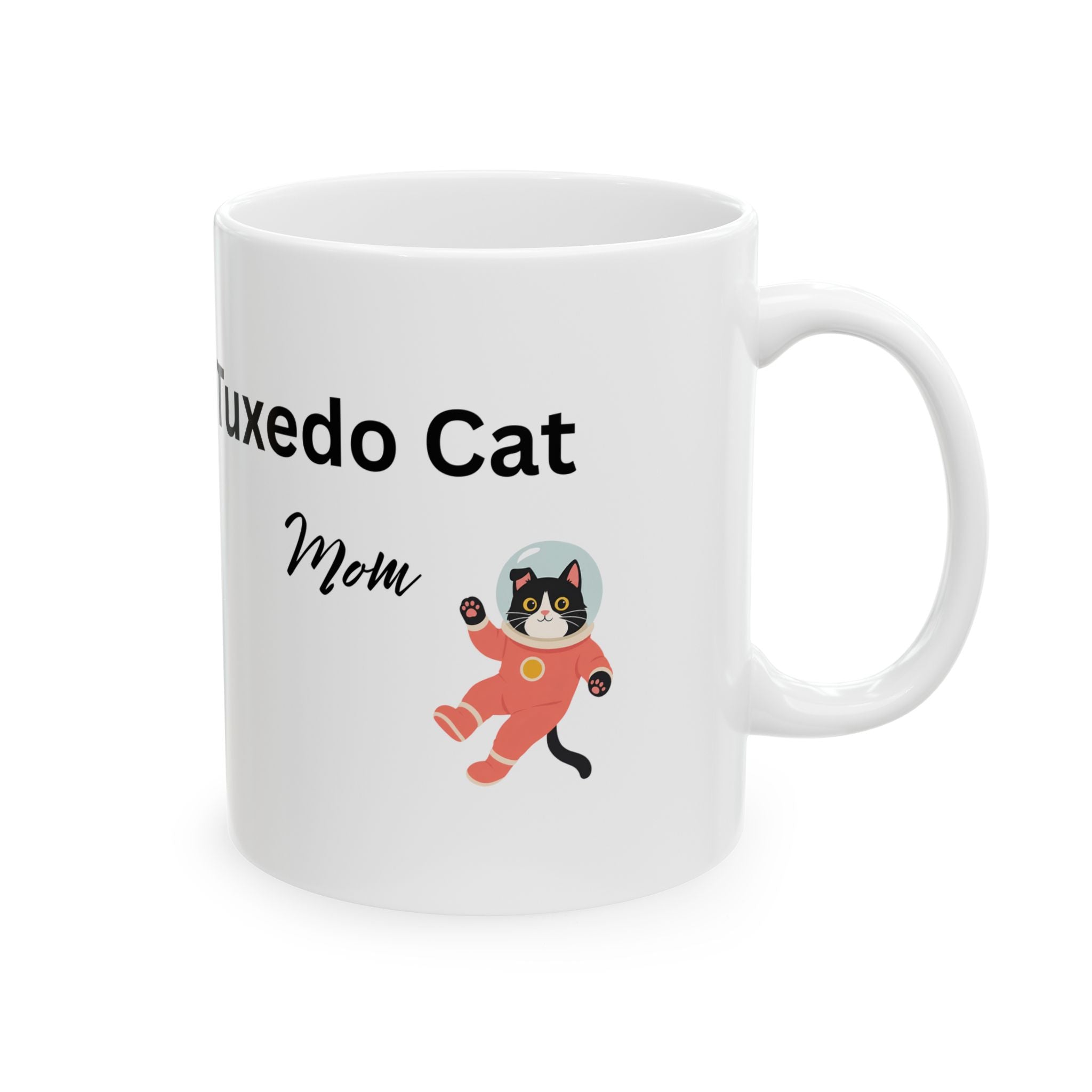 Ceramic Mug — "Tuxedo Mom" Floral Cat Coffee Cup (11oz, 15oz)