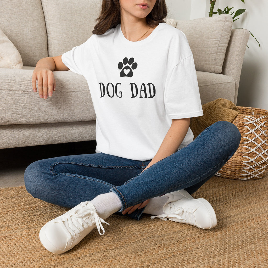Dog Dad T-Shirt — Paw Print with Heart Graphic