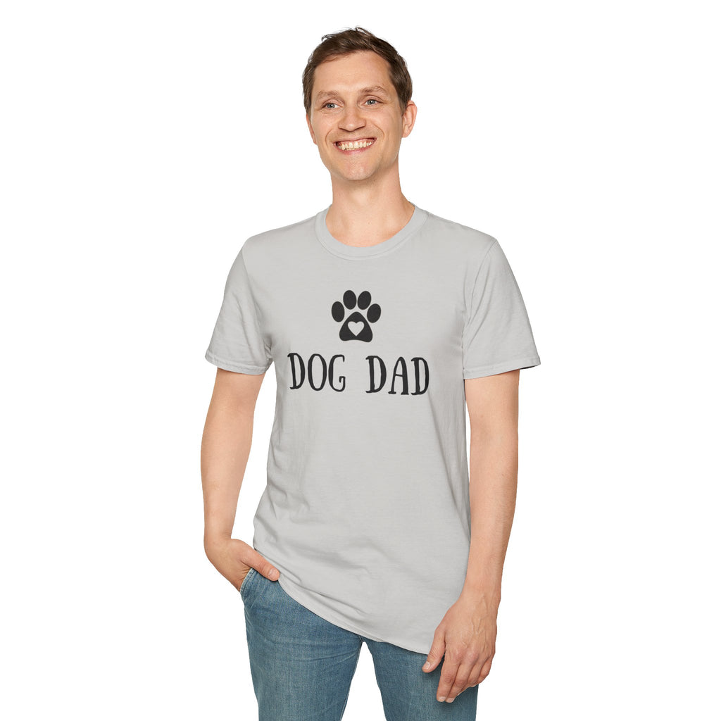 Dog Dad T-Shirt — Paw Print with Heart Graphic