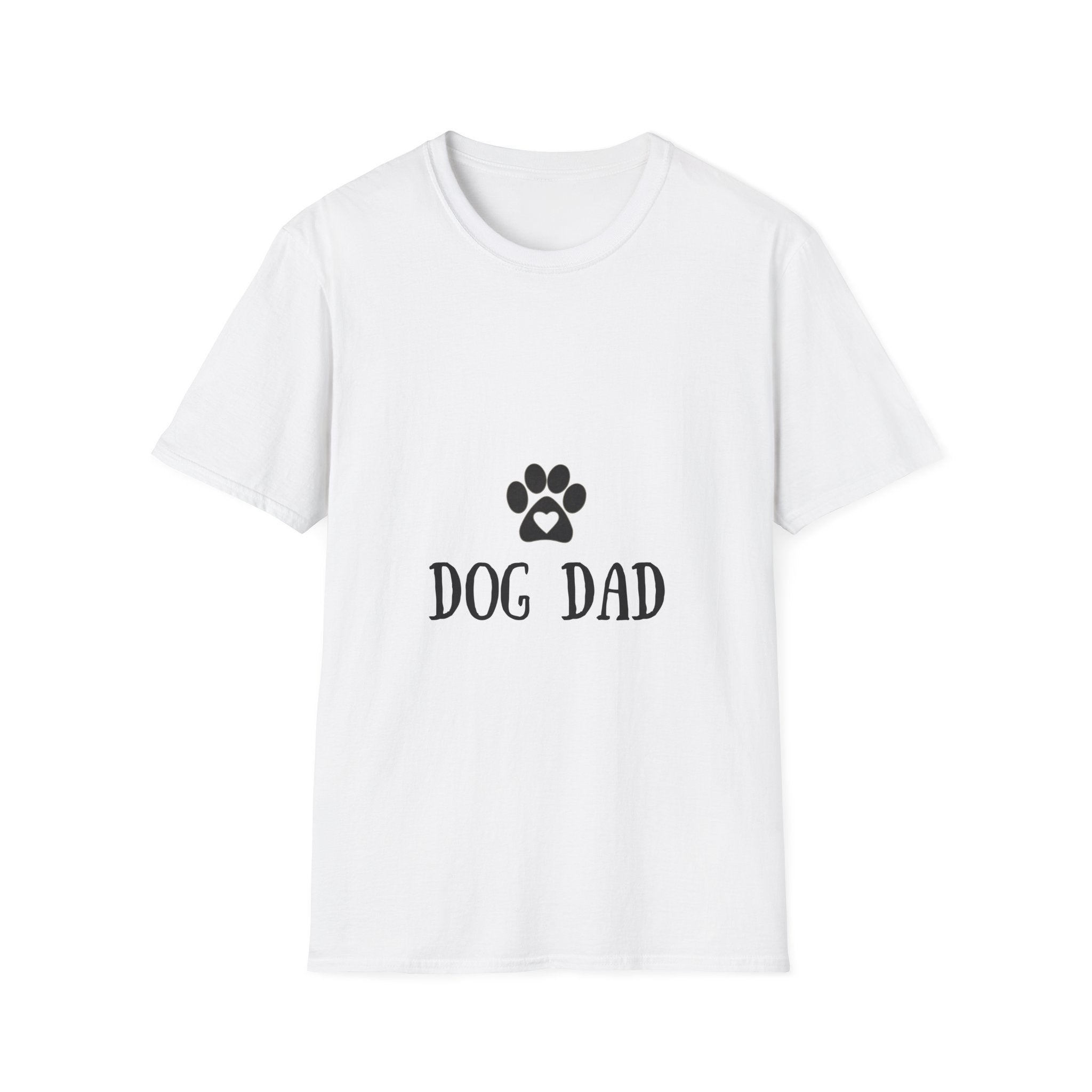Dog Dad T-Shirt — Paw Print with Heart Graphic