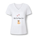 Best Cat Mom Ever! V-Neck Tee — Cute Cat Paw Graphic for Cat Lovers