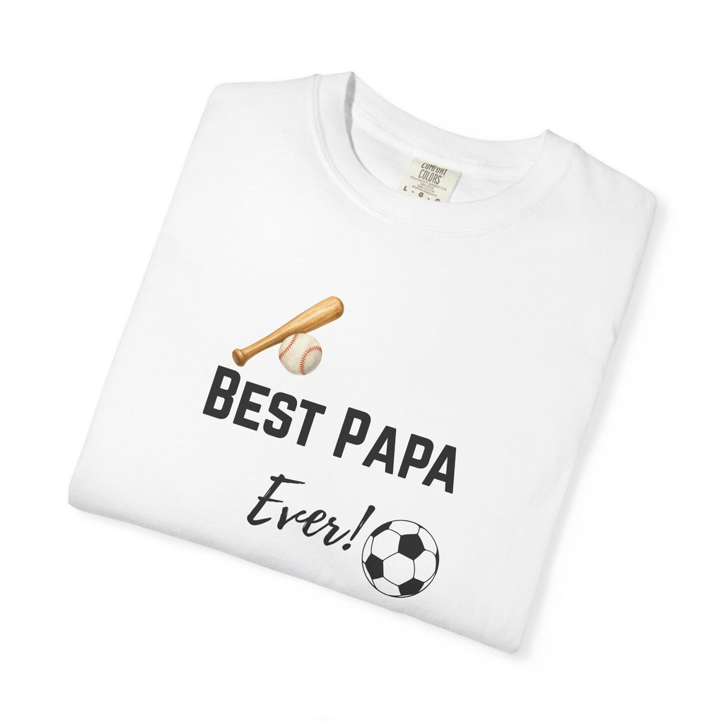 T-Shirt — "Best Papa Ever!" Soccer & Bat Dad Gift