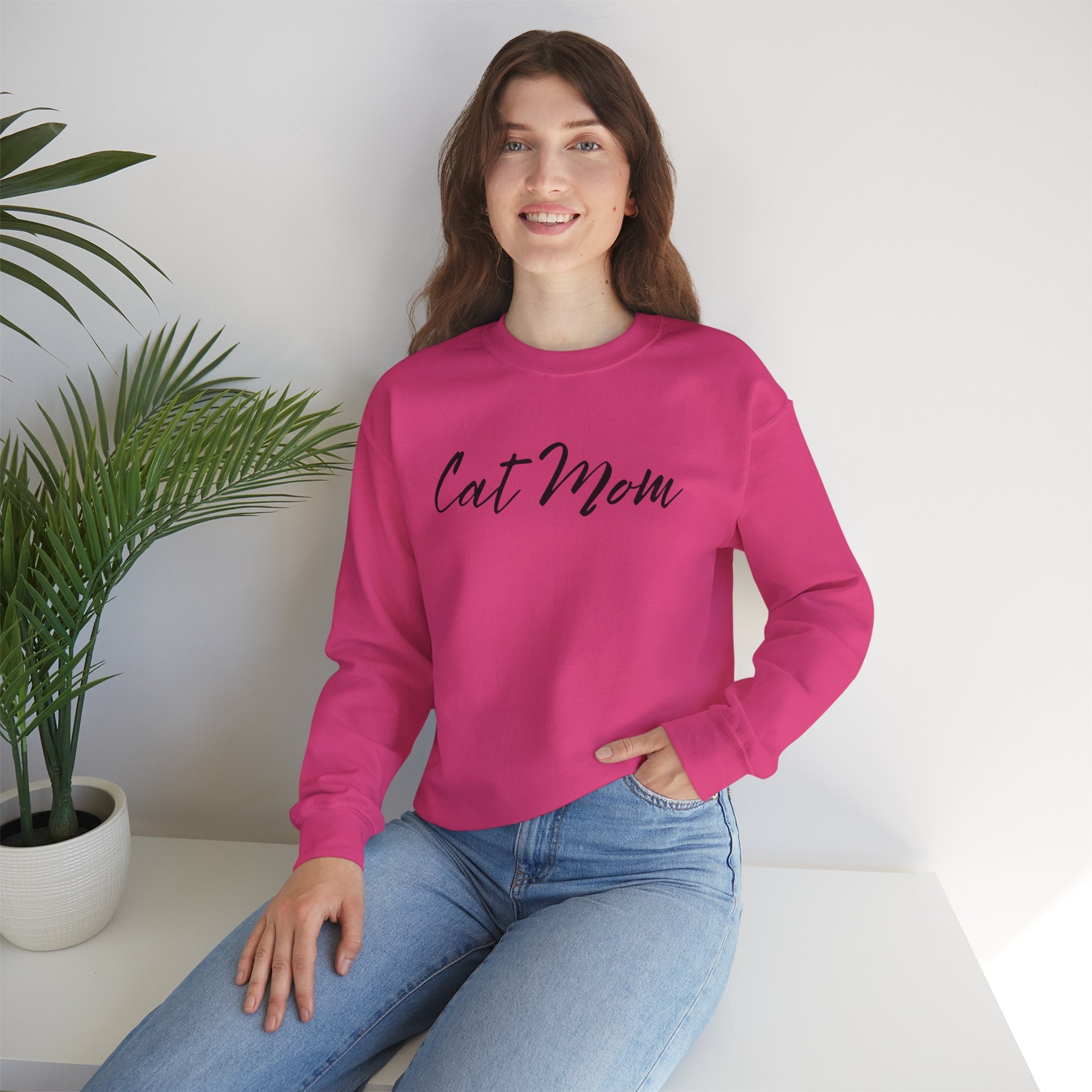 Cat Mom Crewneck Sweatshirt — Cozy Cat Lover Pullover
