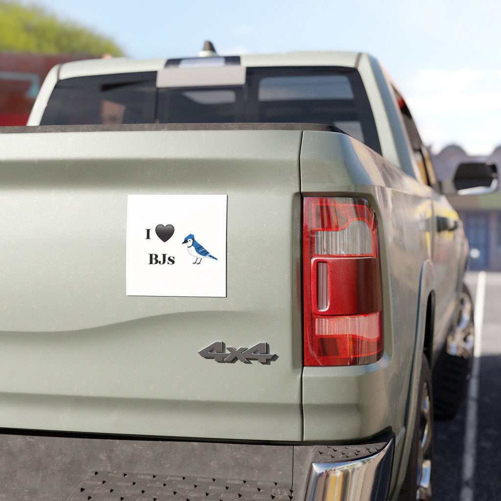 I  BJs Blue Jay Car Magnet — Funny Bird Lover Automotive Decal