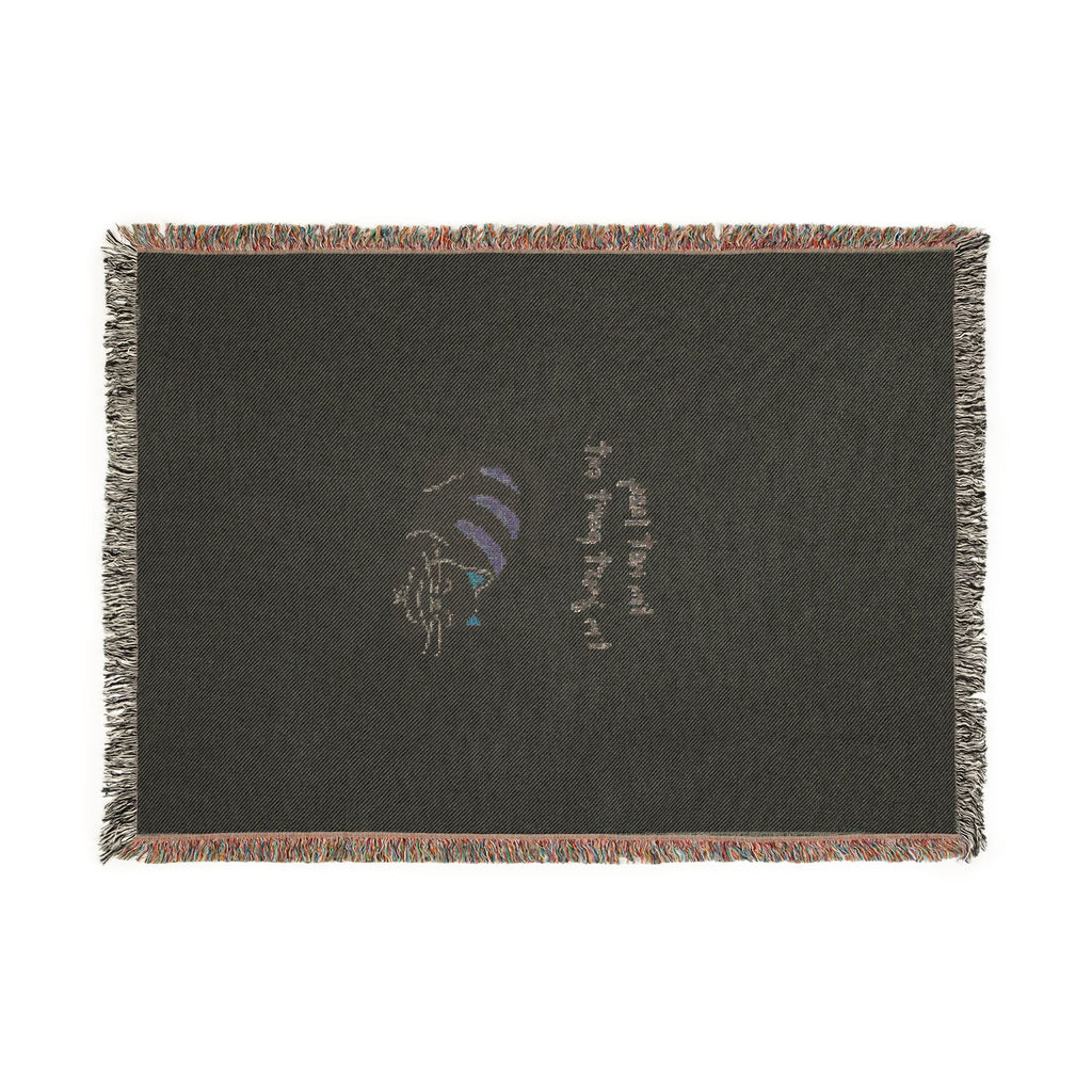 Cat Nap Woven Blanket — Cozy Decorative Throw with Sleeping Cat Design