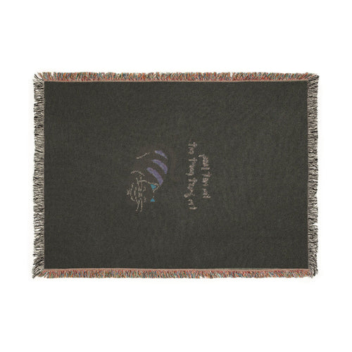 Cat Nap Woven Blanket — Cozy Decorative Throw with Sleeping Cat Design