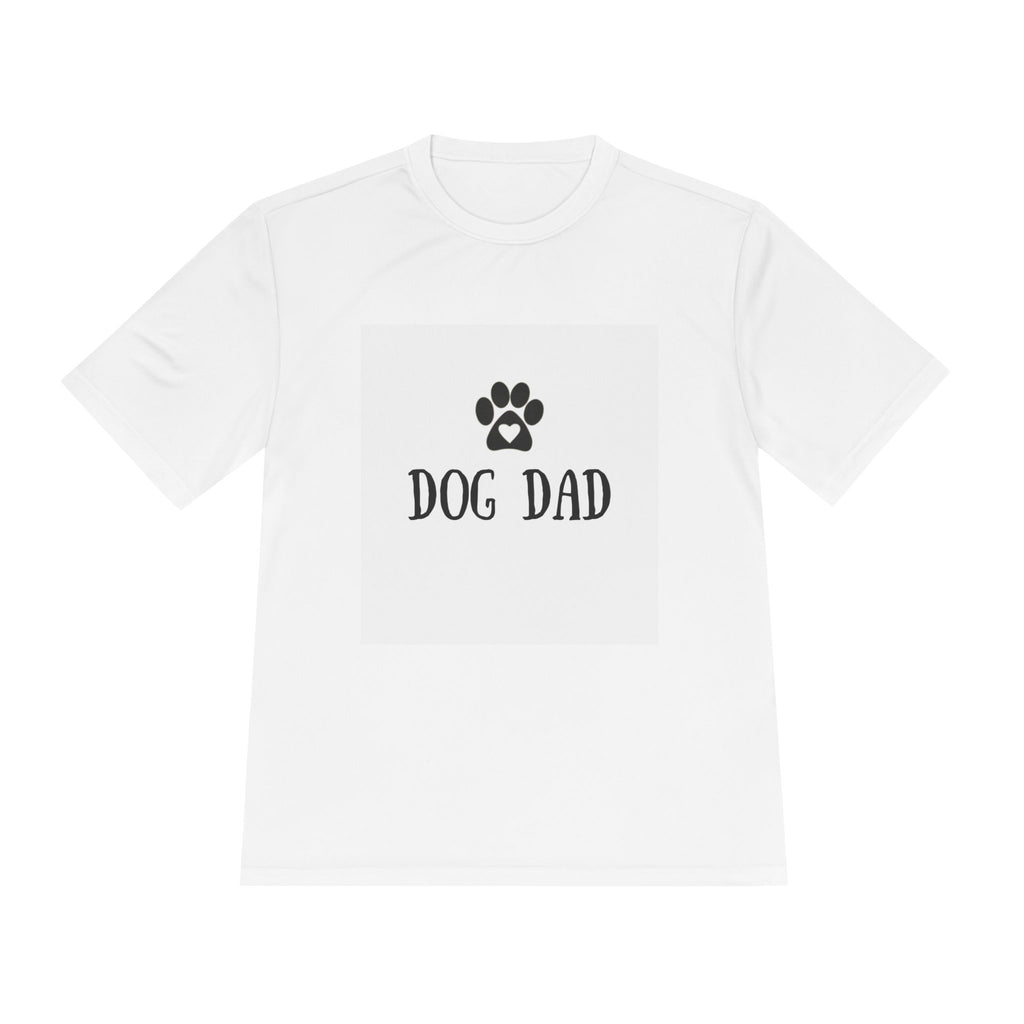 Dog Dad Moisture-Wicking Tee — Paw Print Graphic Shirt for Dog Lovers