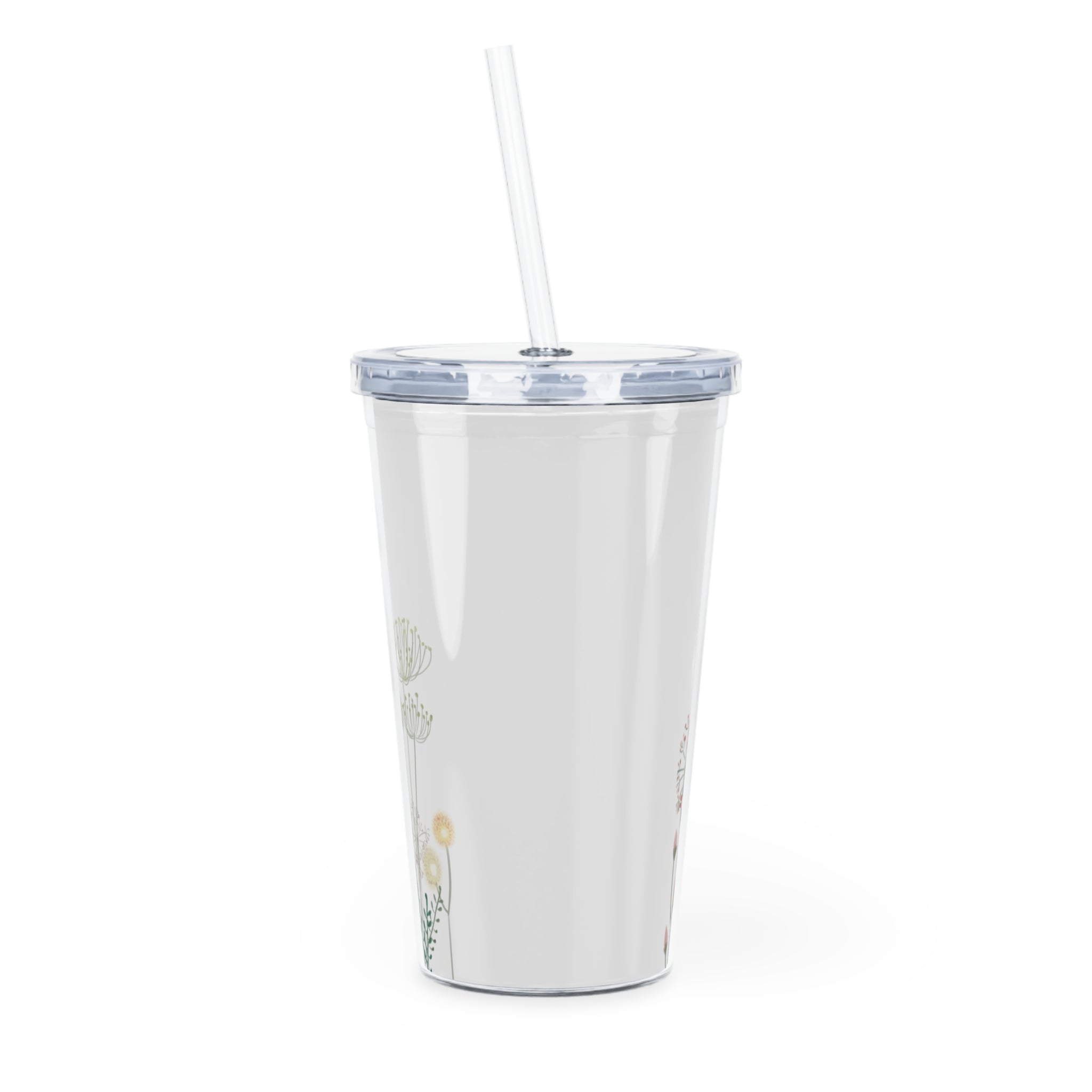 Tumbler - "Best Nana Ever!" Floral Straw Cup