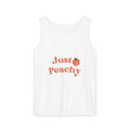 Just Peachy Tank Top — Cute Peach Graphic Summer Shirt