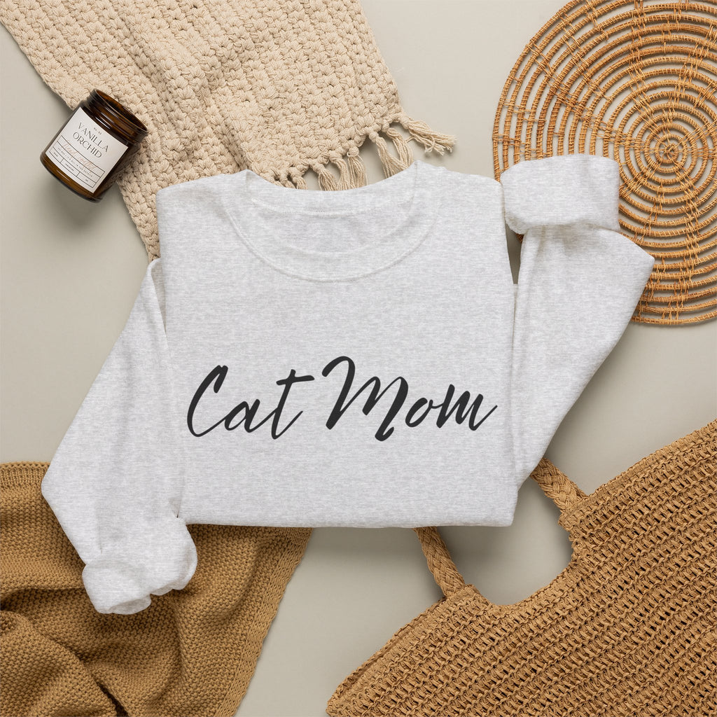 Cat Mom Crewneck Sweatshirt — Cozy Cat Lover Pullover