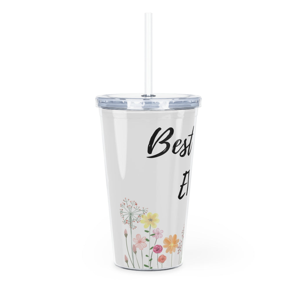 Tumbler - "Best Nana Ever!" Floral Straw Cup