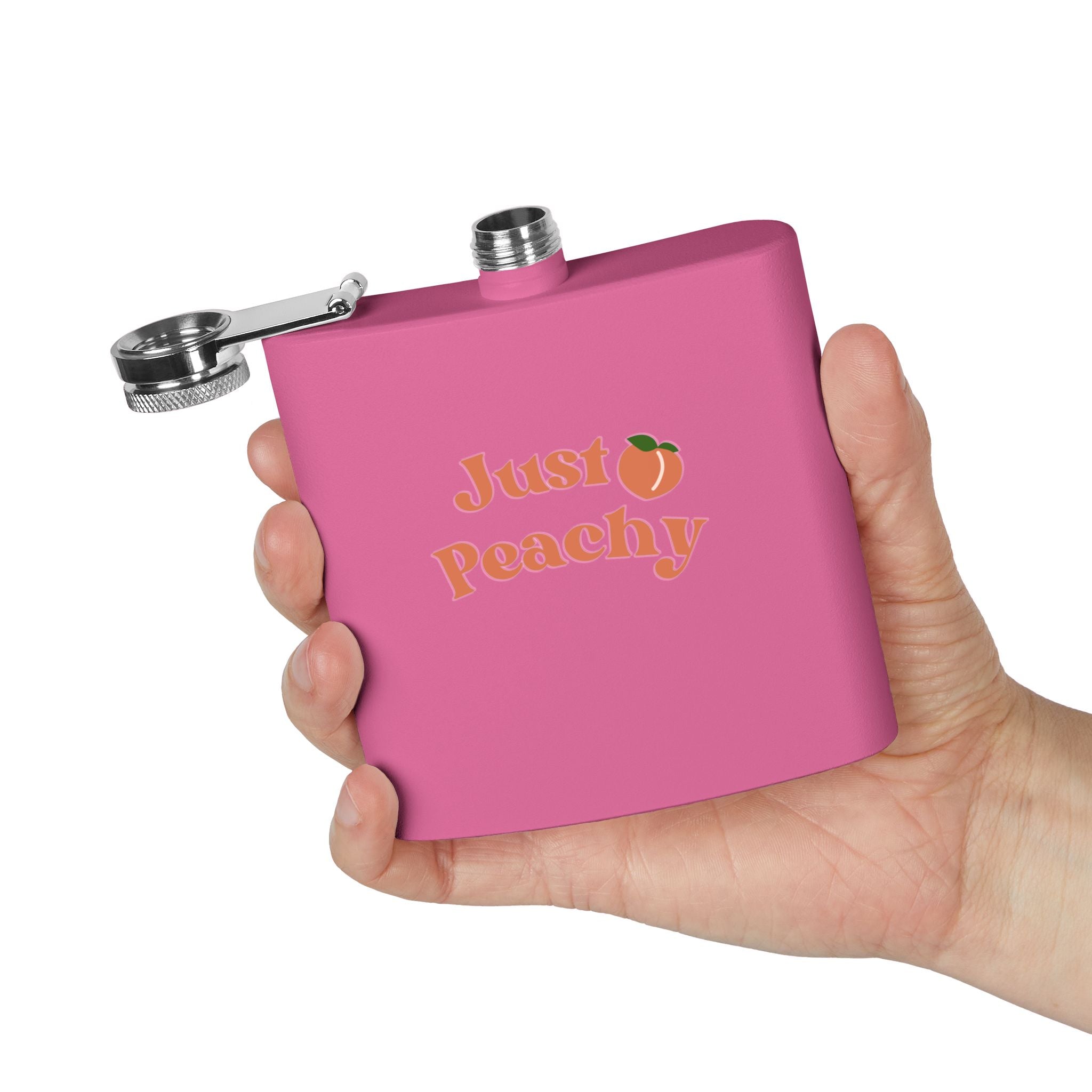 Flask — "Just Peachy" Stainless Steel 6oz Hip Flask