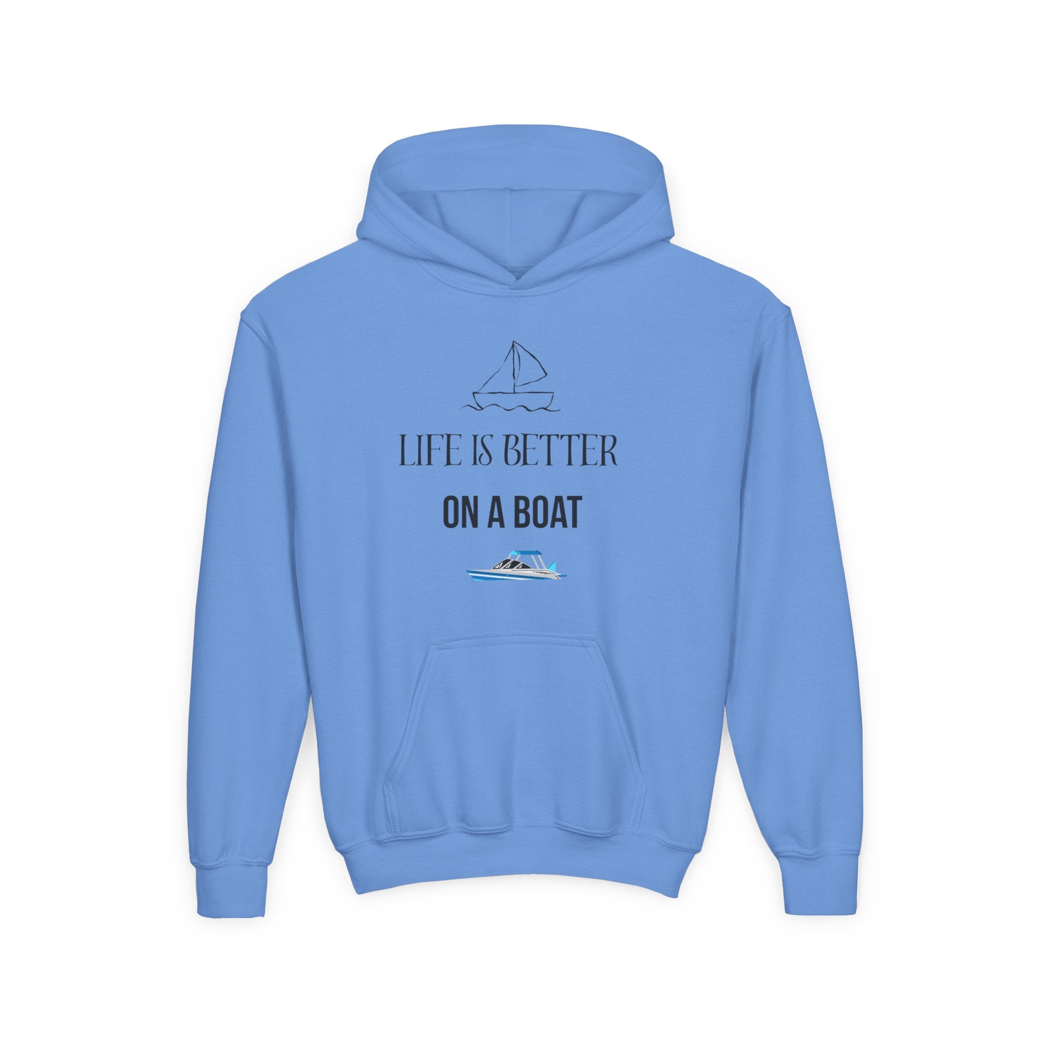 Youth Hoodie — “Life Is Better On A Boat” Nautical Boat Graphic