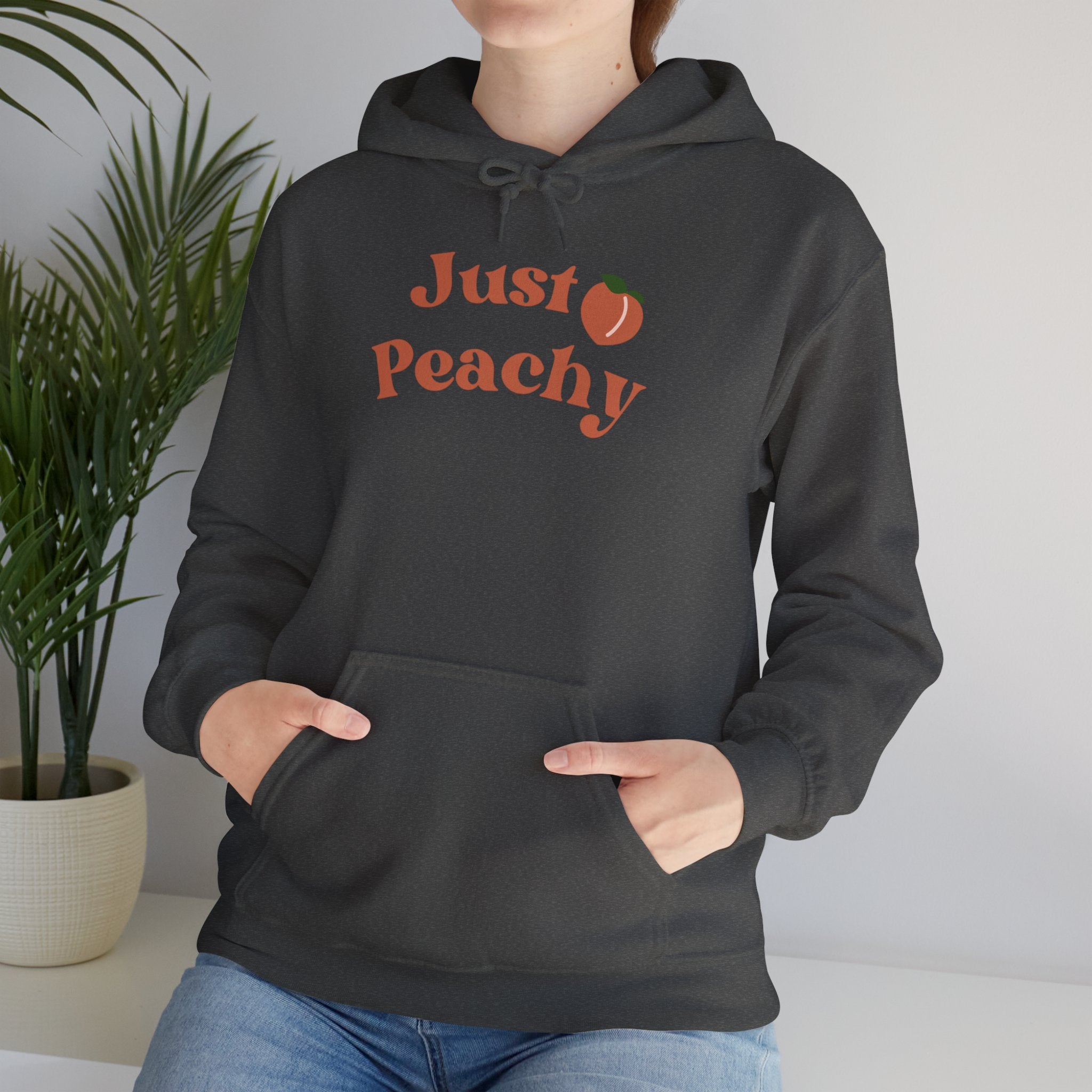 Just Peachy Hoodie – Cute Peach Graphic Pullover Sweatshirt