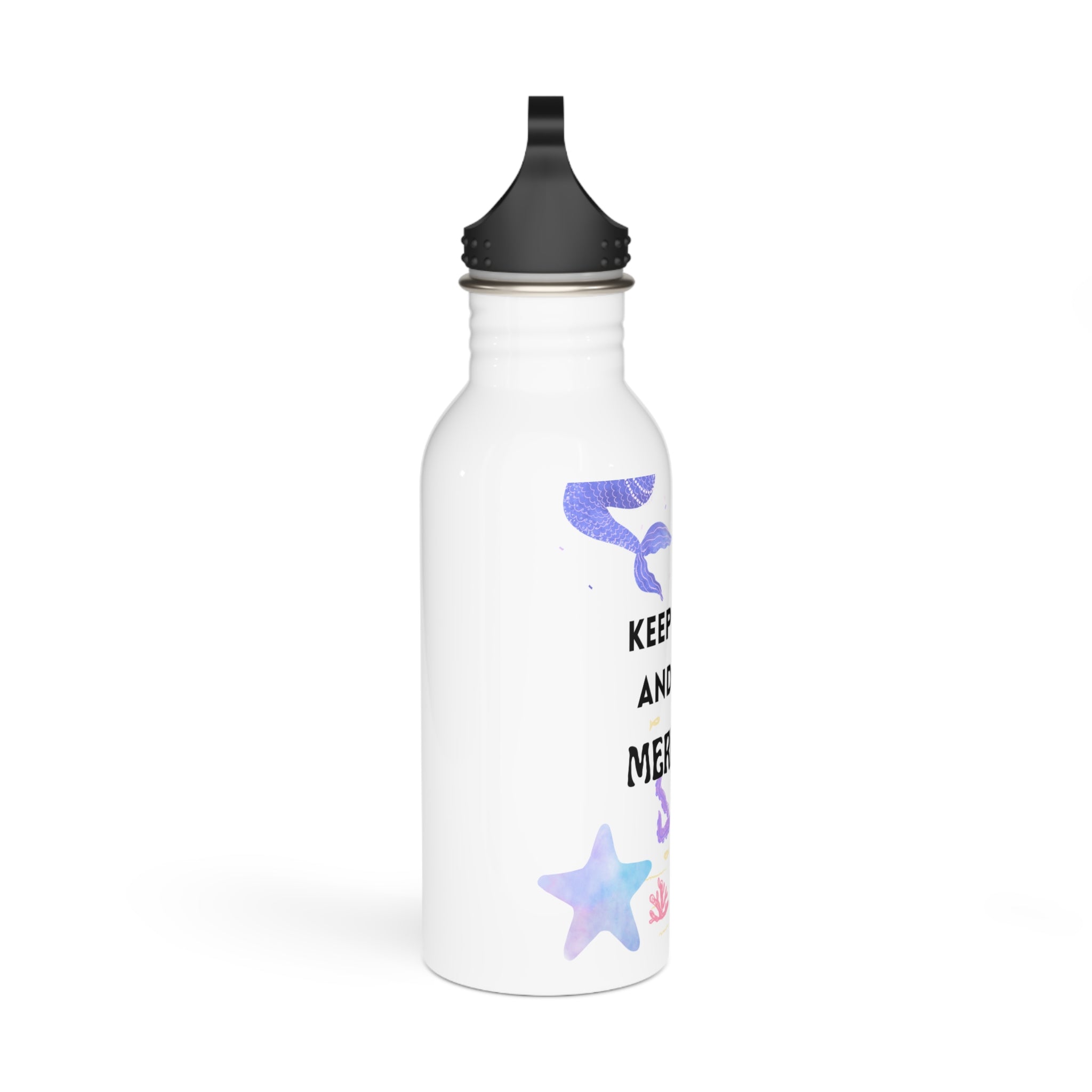 Mermaid Stainless Steel Water Bottle — "Keep Calm and Be a Mermaid"